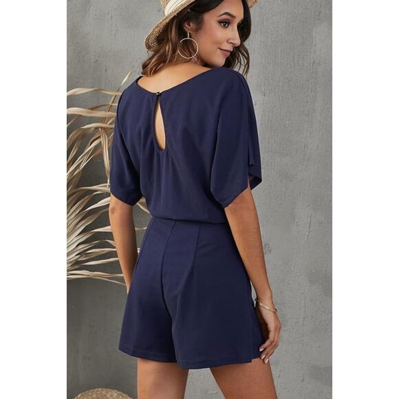 NWOT Paitluc Women's Chic & Comfortable Blue Romper | Size M | SAME DAY SHIP - Picture 3 of 5